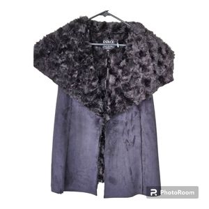 Dolce Cabo Faux Suede and Fur Vest